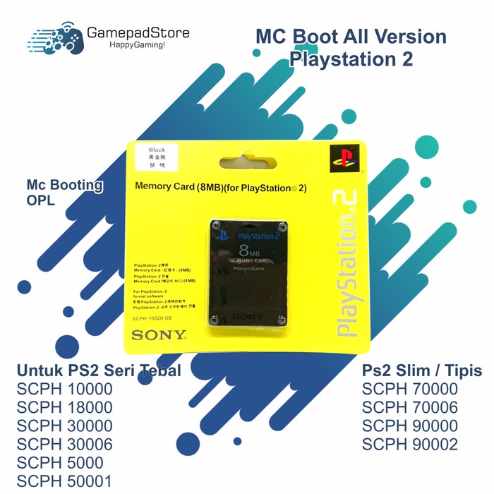 Terlaris Memory Card Mc Ps2 8Mb Free Mcboot + Opl