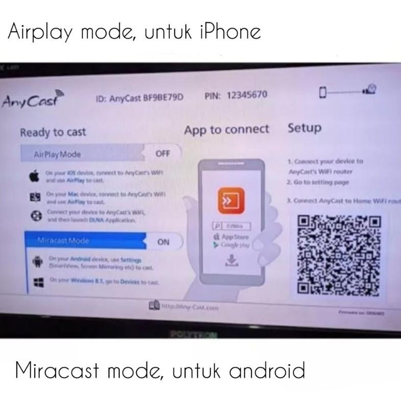 New Arrival Anycast Dongle Miracast ( Alat Untuk Menyambungkan Hp Ke Tv Led ) Penyambung Penghubung 