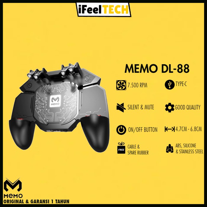 Memo Dl88 Gamepad Cooler Dingin Hp Untuk Bermain Game