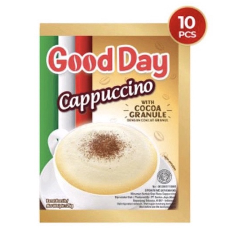 

kopi good day cappuccino ( 10 sachet / renceng )