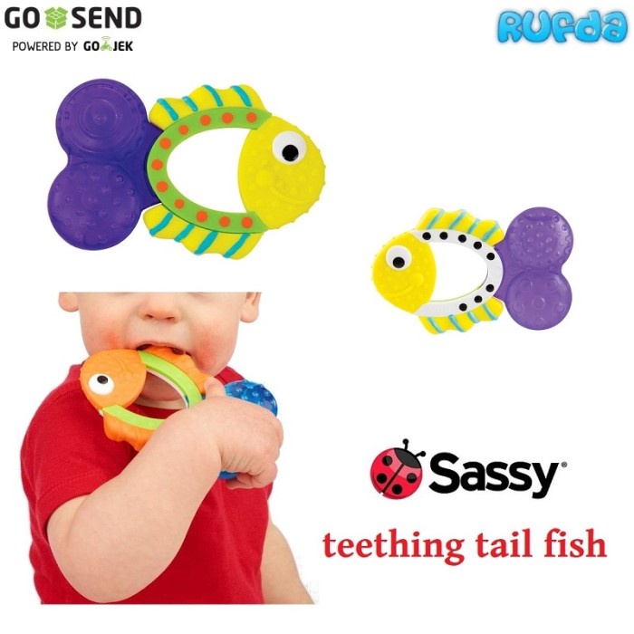 Sassy Teething Tail Fish, Teether Bayi 3 Bulan +