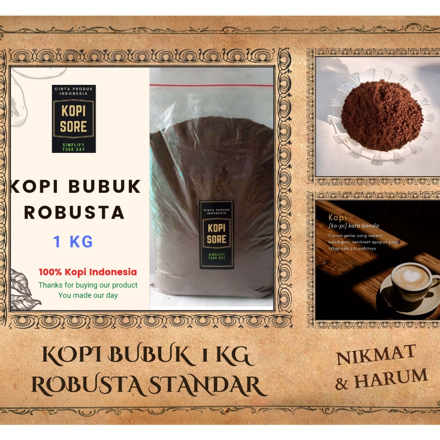 

BRANDS FESTIVAL Kopi Bubuk Robusta 1 Kg - Harga Terjangkau, Harum, Nikmat murah