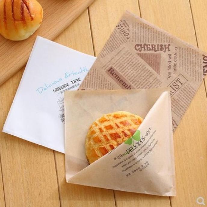 

Laris 100Pcs Kertas Donut Kertas Donat Paper Bread Kertas Burger Kertas Roti