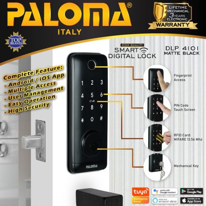 PALOMA DLP 4101 Digital Lock Deadbolt Smart Home Door Kunci Pintu WiFi