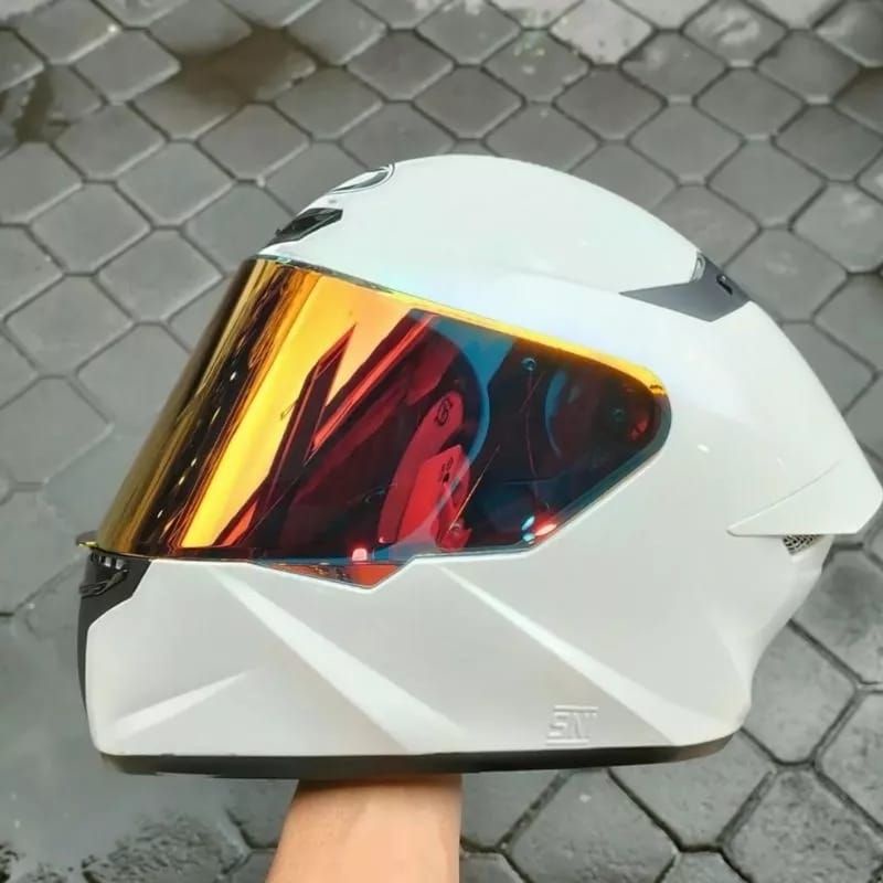 HELM KYT TT COURSE PLAIN WHITE PAKET GANTENG