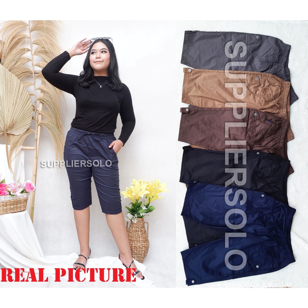 Diskon CELANA PENDEK WANITA JUMBO KATUN STRETCH UKURAN XXL / CELANA BIGSIZE WANITA XXL KATUN STRETCH
