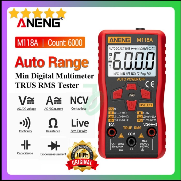 DISKON SPESIAL DIGITAL MULTIMETER VOLTAGE TESTER AVO METER ANENG - M118A TERMURAH
