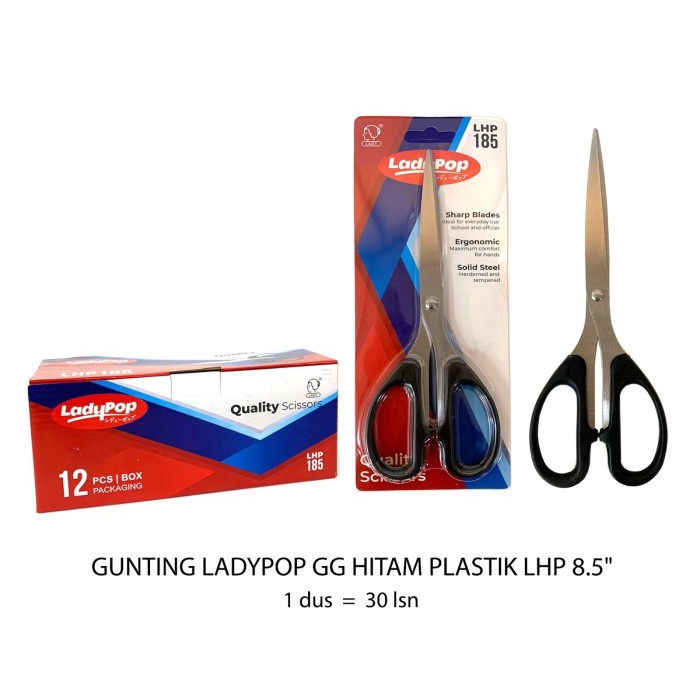 

Bestseller Gunting Hitam Ladypop Quality Scissors Isi 6Pcs