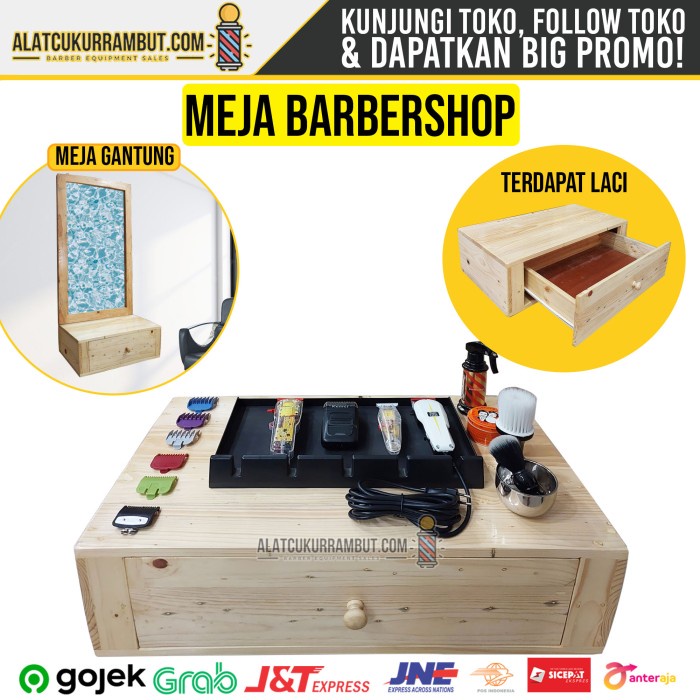 Bestseller Meja Barber Barbershop Meja Salon Meja Pangkas Rambut Gantung