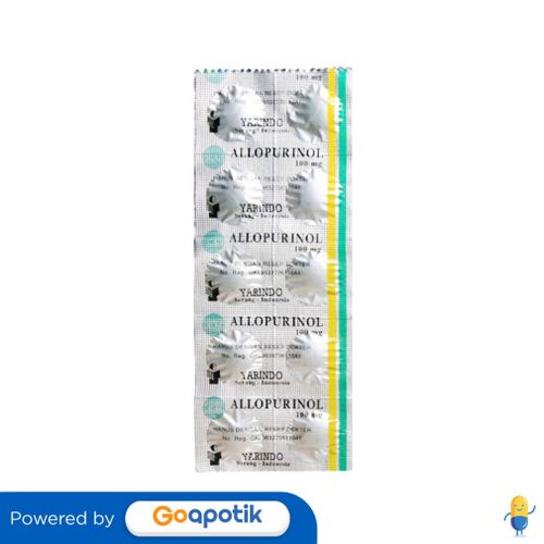 ALLOPURINOL YARINDO 100 MG STRIP 10 TABLET