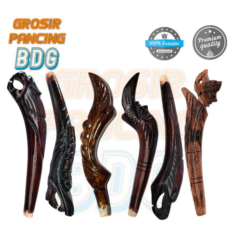 [0RM36] pahul gagang joran timbang ukir kayu Diskon