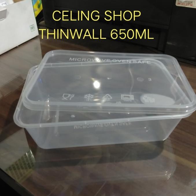New Kotak Wadah Box Thinwall Bening Nasi 650Ml Per 25Pc