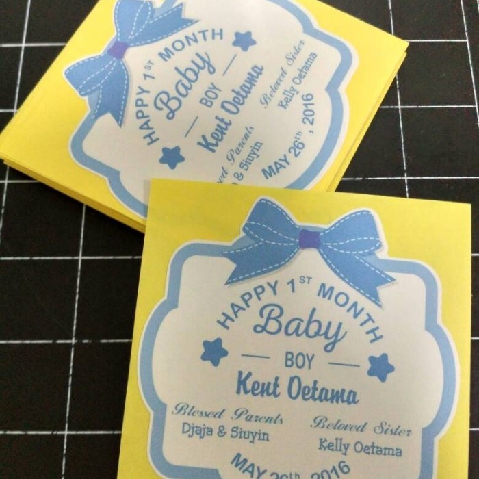 

Sticker Baby Shower Baby Boy, Sticker Aqiqah, One month baby boy