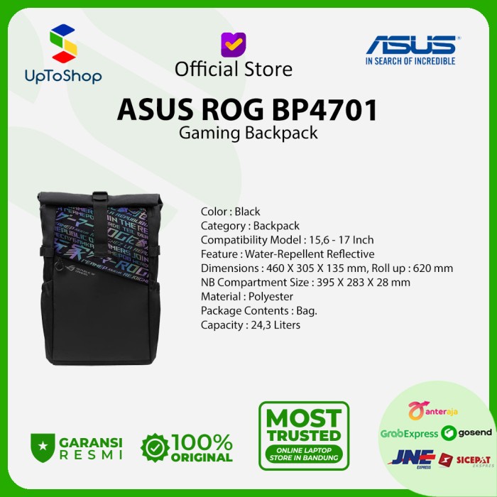 Terlaris Tas Asus Rog Bp4701 Gaming Backpack