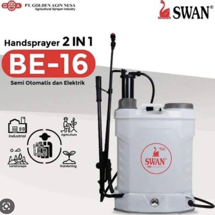 Sprayer swan manual elektrik alat semprot hama swan 2 in 1 be 16