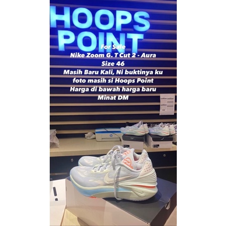 sepatu basket nike zoom gt cut 2 aura size 46 ne original