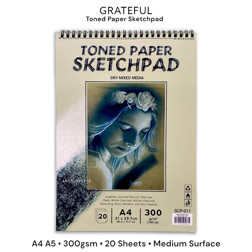 

Big sale Toned Paper Spiral A4 Sketchpad 300g BAZ