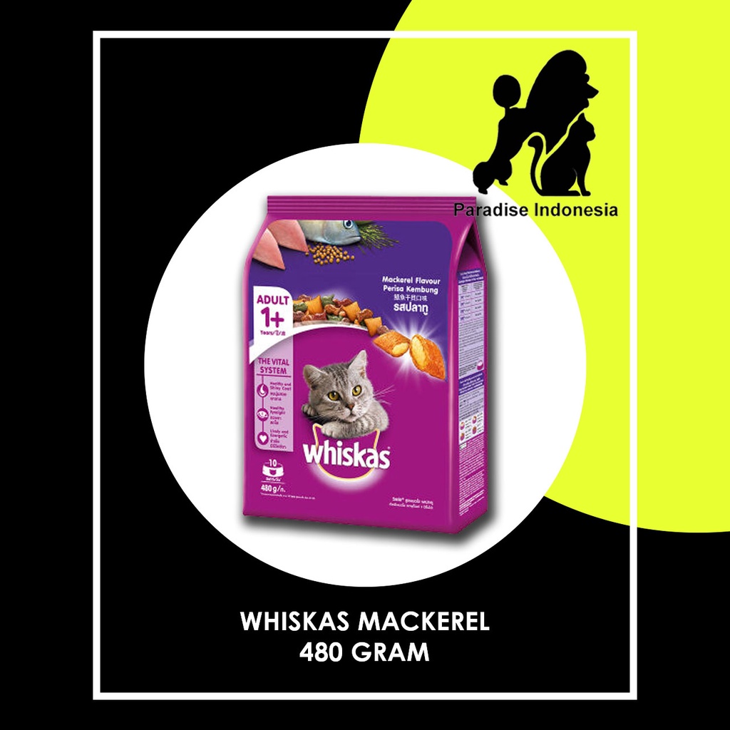 GRATIS ONGKIR Whiskas Makarel 480gr - whiskas kering - makanan kering untuk kucing - makanan kucing