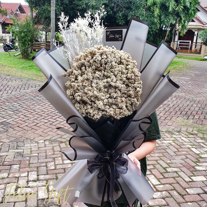 Best Seller Buket 80Cm Super Besar Bouquet Bunga Edelweis 80Cm Dried Edelweiss