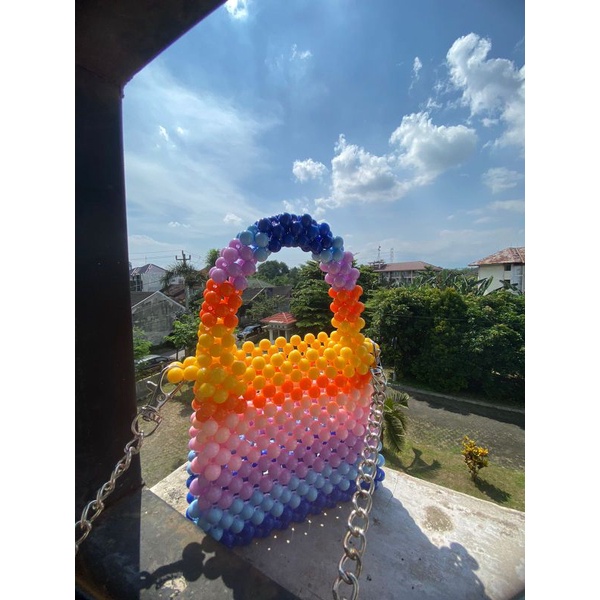 RAINBOW/Tas manik/tas mutiara/pearl bag/tas lucu/tas murah