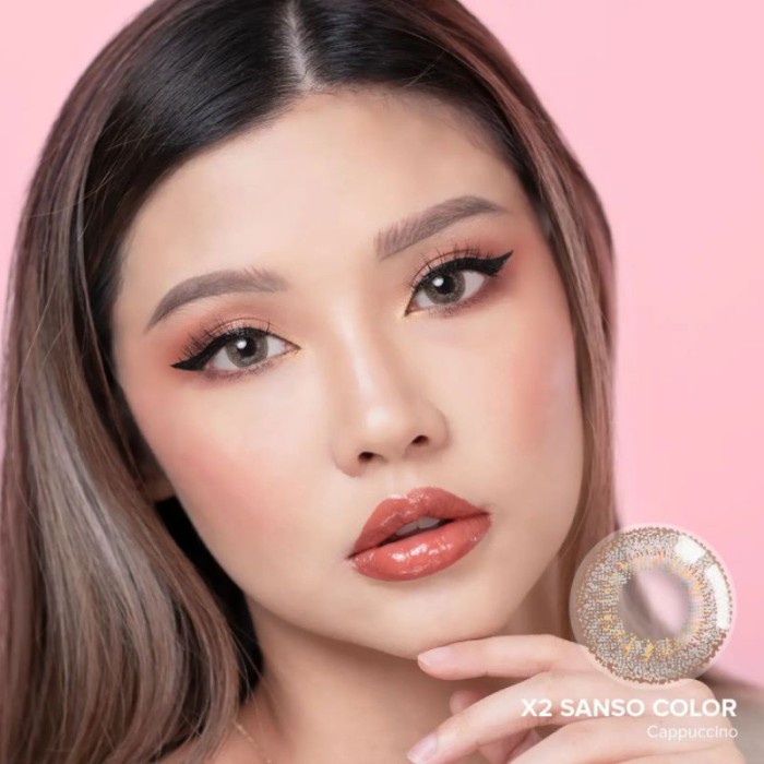 Best Seller Softlens Minus Cokelat Brown Water 55% X2 Sanso Cappucino