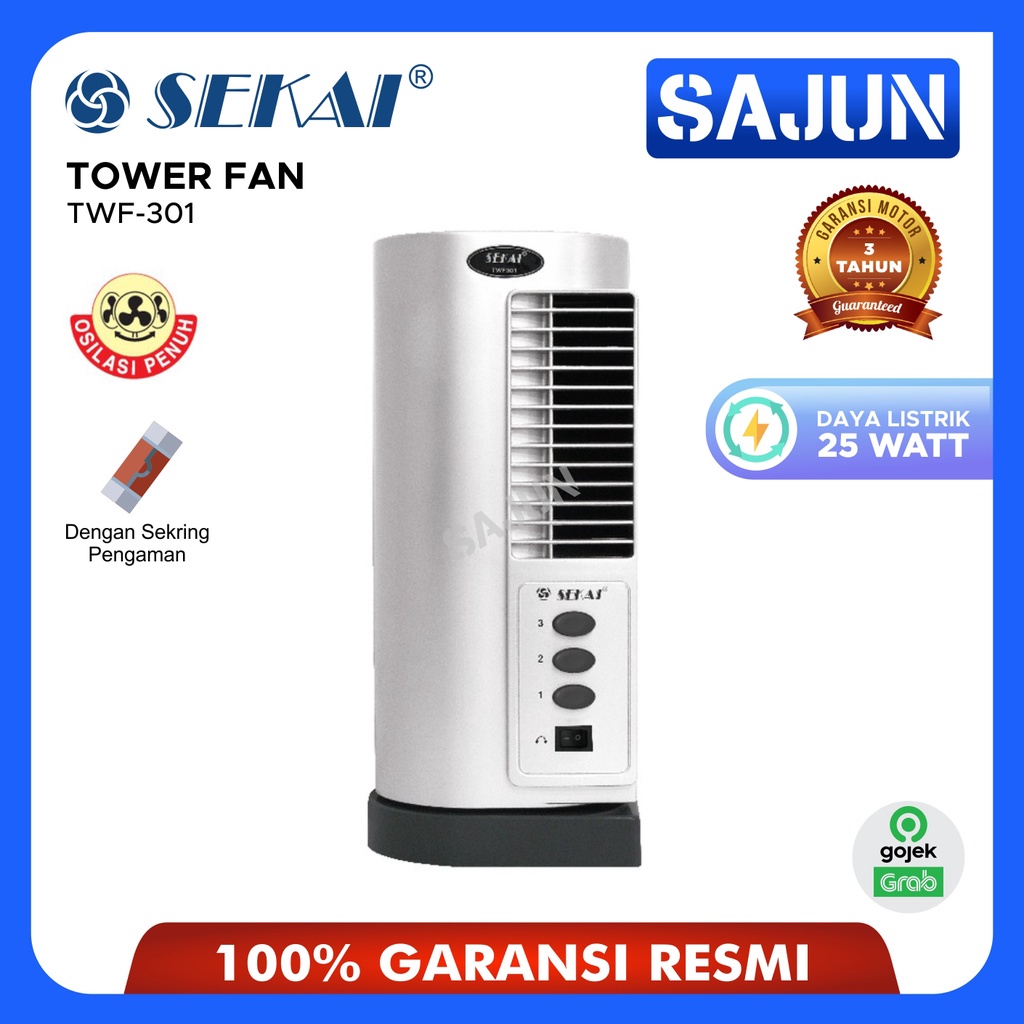 Sekai Tower Fan Twf-301 Kipas Angin Menara Low Watt Twf301