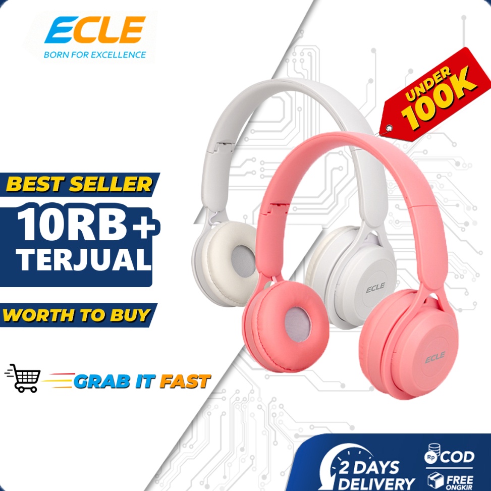 LANGSUNG ATC. ECLE Headphone Bluetooth Headset Bluetooth In-Ear Deep Bass Stereo + Nirkabel Hifi Ste