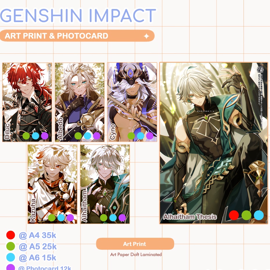 

➤Best Product✷➢ 9MBJI Art Print Genshin Impact B88 Dijual Murah
