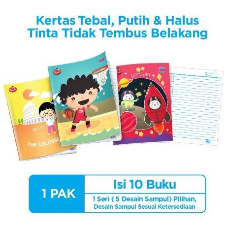 

8.8 Buku Tulis Sidu 58 Lembar / Buku Tulis Bergaris [Pack-10 Pcs] Grosir !!