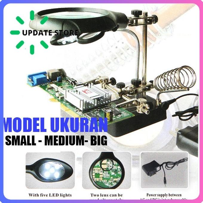 

{{{{}}] Kaca Pembesar Untuk Service Elektronik Jam Tangan Hp dengan LED Solder