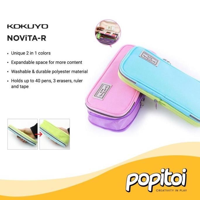 

><><><] KOKUYO Novita-R Expandable Pencil Case Pastel Cookie Tempat Pensil