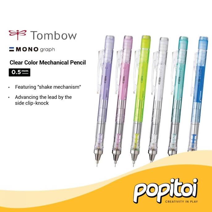 

+++++] Tombow Mono Graph CLEAR Color Mechanical Pencil Pensil Mekanik 0.5 mm