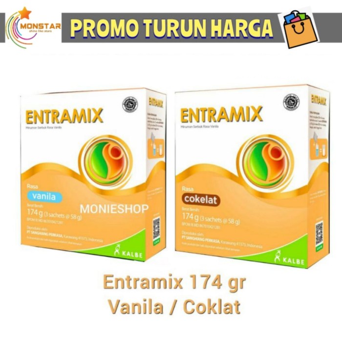 

Entramix 174 Gram Vanila Coklat Susu Lansia Entramix