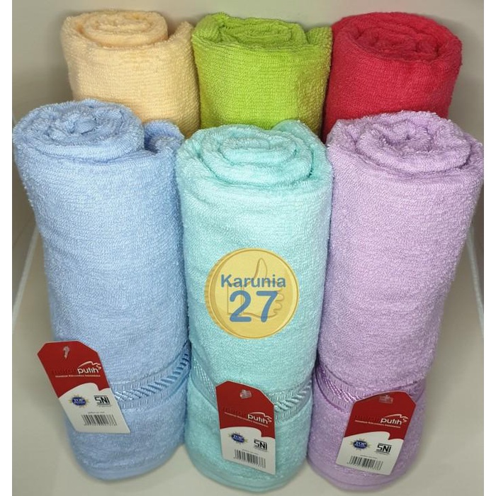 Lusinan Lusin Handuk Merah Putih Ukuran 50X100