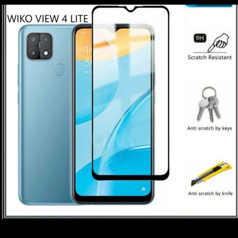 ANTI GORES WIKO VIEW 4 LITE VIEW 4 TEMPERED GLASS FULL LEM COVER CLEAR SCREEN GUARD PROTECTOR HD PRE