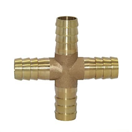 Tee Cabang 4 Cross Salib Konektor Connector Fitting Sambungan Selang Gas 3-8 3 per 8 Inch Inchi