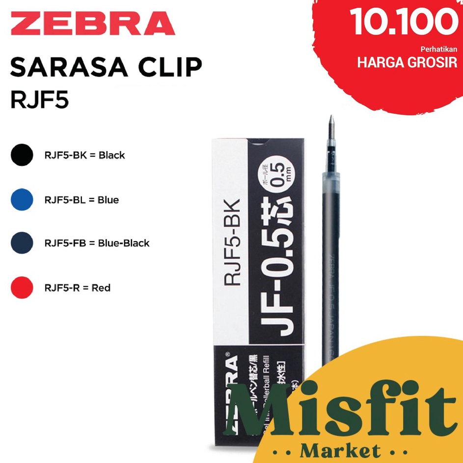 

9.9 BRANDS FESTIVAL ZEBRA SARASA RJF5 Gel Pen 0.5 mm Refill Isi Ulang Pulpen