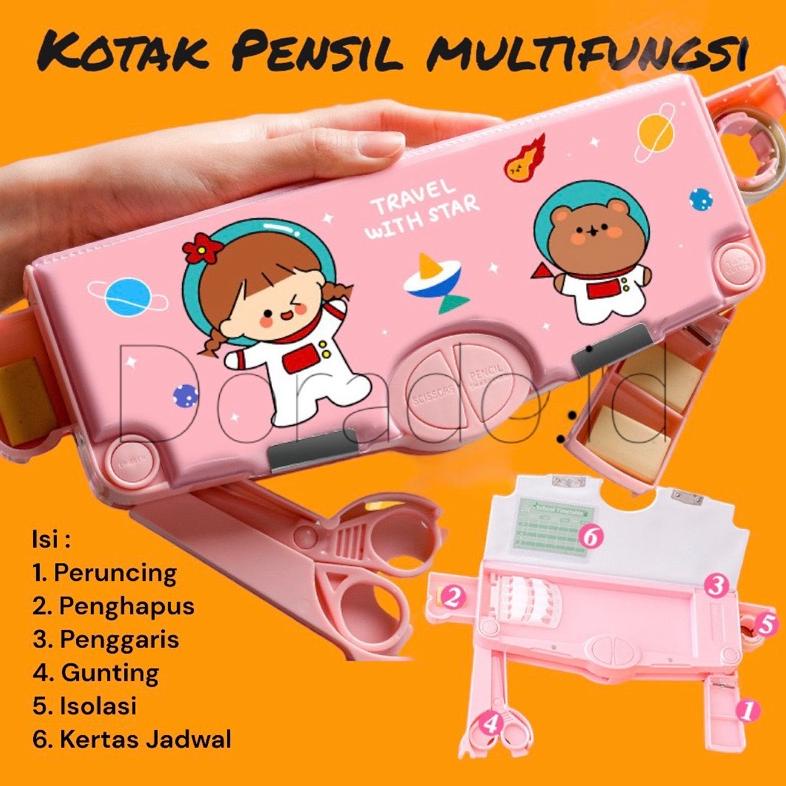 

8.8 [Discount] Kotak Pensil Multifungsi Lengkap Peruncing Gunting Isolasi Penghapus Penggaris New !!