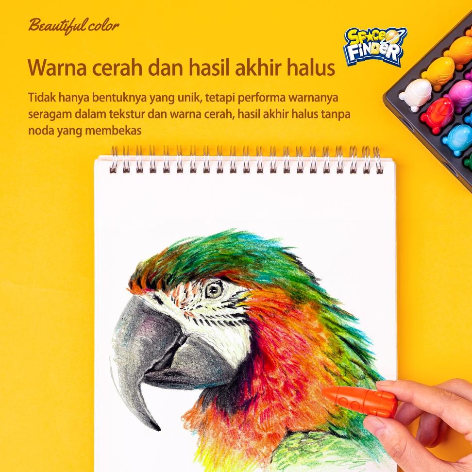 

8.8 [Discount] Deli Oil Pastel / Crayon / Krayon Anak Bentuk Rocket Space Finder Tidak Mudah Patah Tidak Mengotori Tangan Free Sticker 72109-X New !!