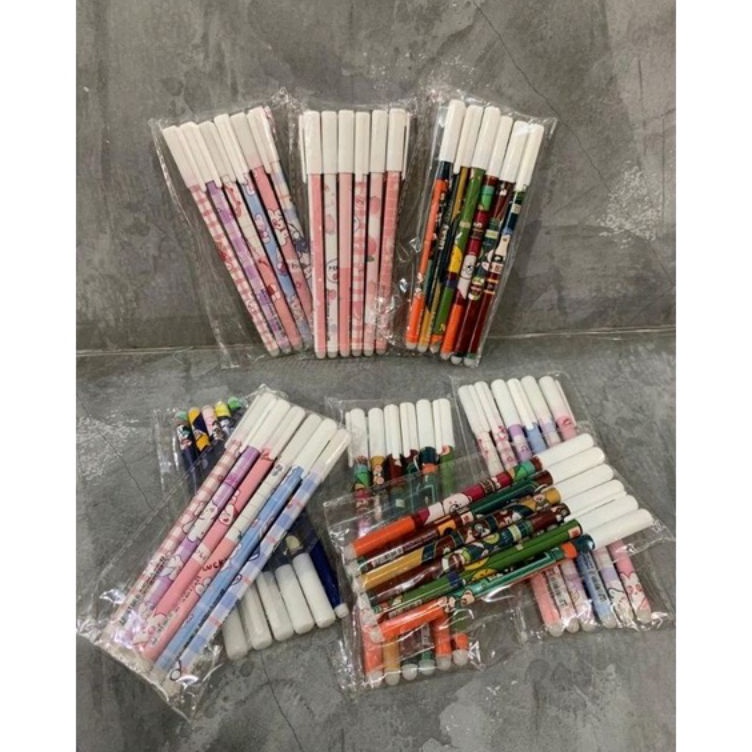 

(Terbaik) Pulpen Tinta hitam bisa di hapus dan permanen per 12pcs