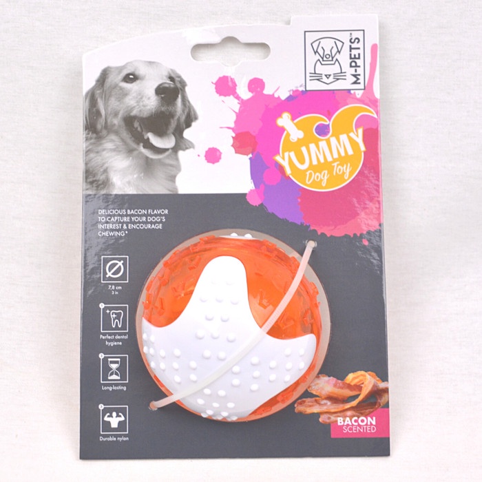 Bestseller Mpets Mainan Anjing Yummy Ball With Bacon Flavor
