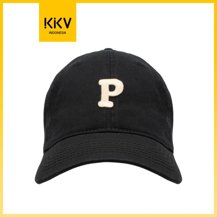 topi KKV LETTER-P Baseball Cap Topi Bisbol Pria Wanita Bordir Huruf P - Black(F5P3) topi pria origin