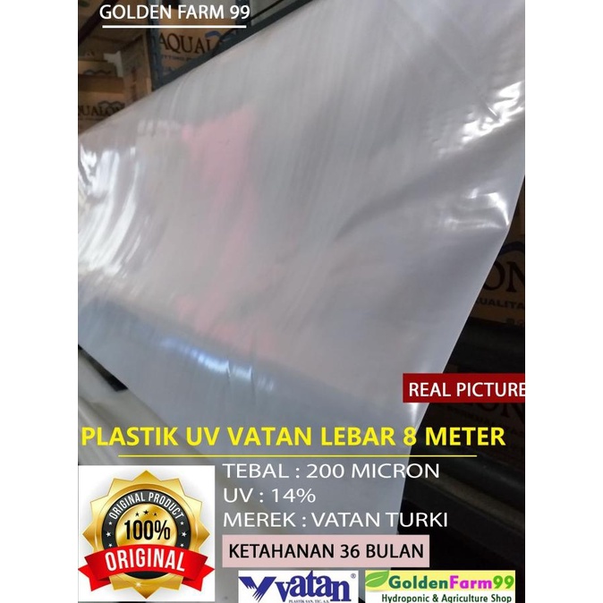 Jual Plastik UV Vatan Turkey Lebar 8 Meter 200 Micron