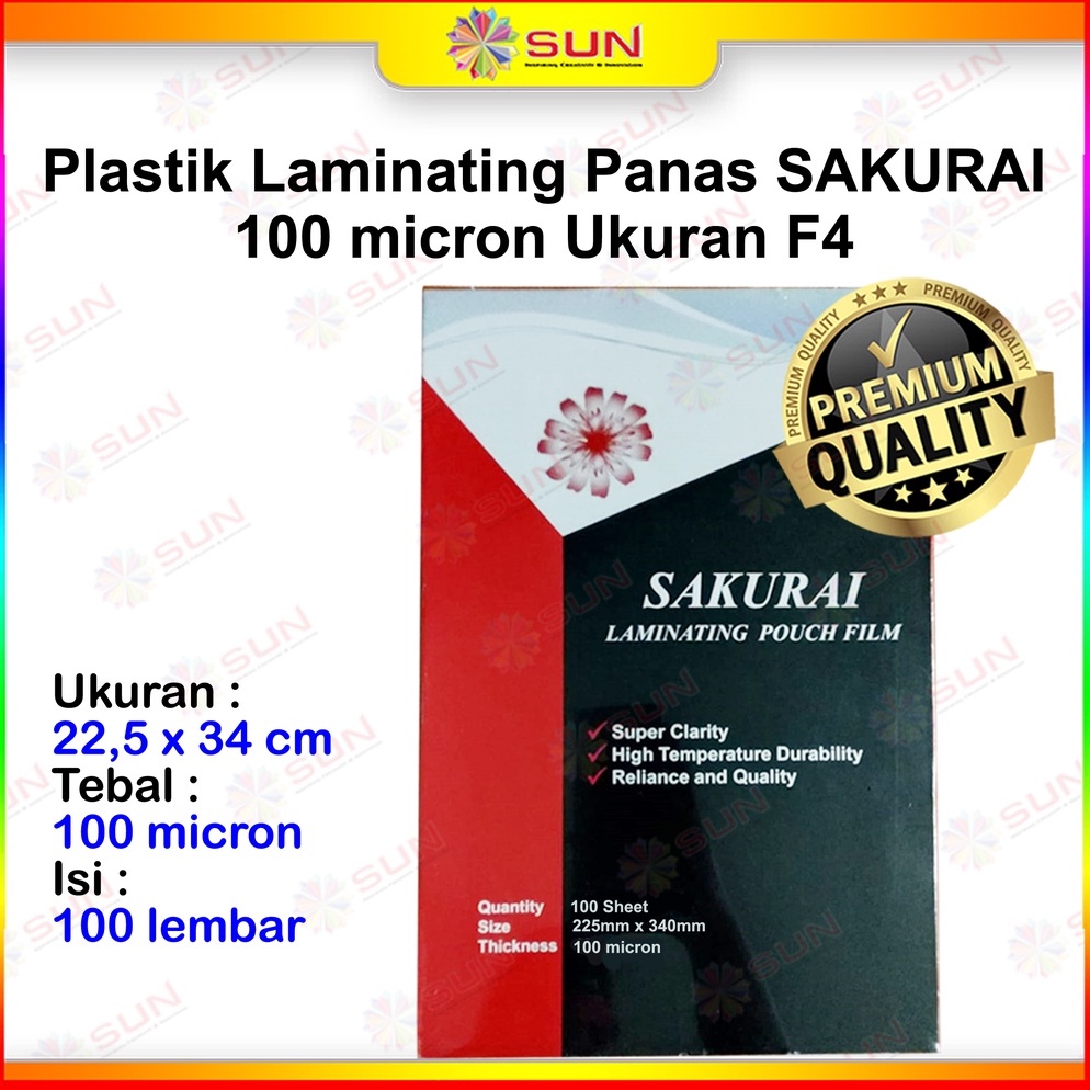 

Best produk Plastik Laminating F4 Sakurai Laminasi Panas Hot Laminating 100 mikron 95