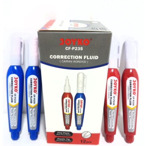 

⚡COD⚡ Harga Grosir ( 1kotak/12 pcs) Correction Fluid Joyko Cf-P235