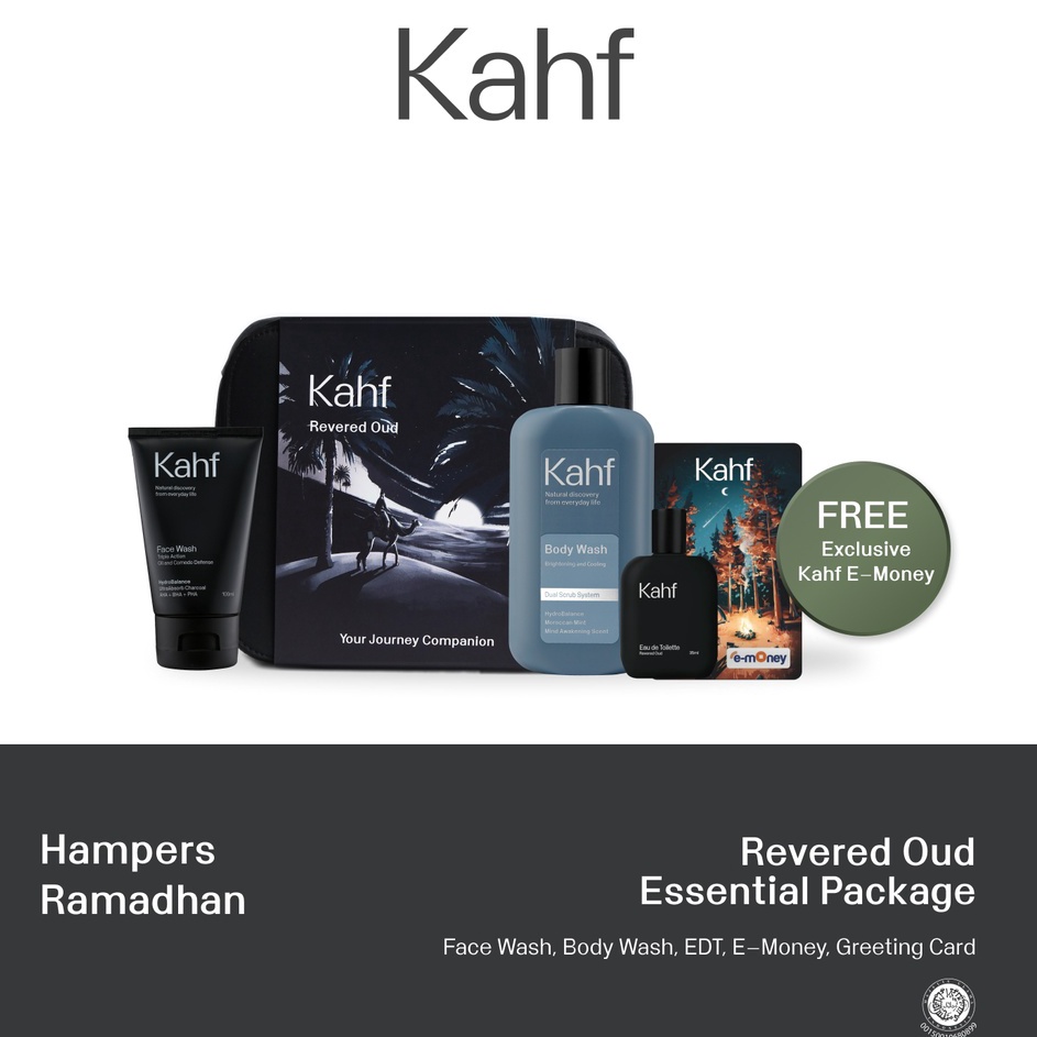 

ZLPJ0265㊮ Kahf Revered Oud Essential Care Package (Body Wash, Face Wash, Eau de Toilete) - Paket Ramadhan Hampers ㊓