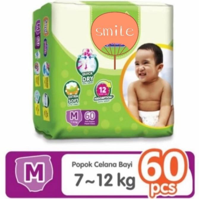 Popok bayi celana Pampers ukuran M isi 60