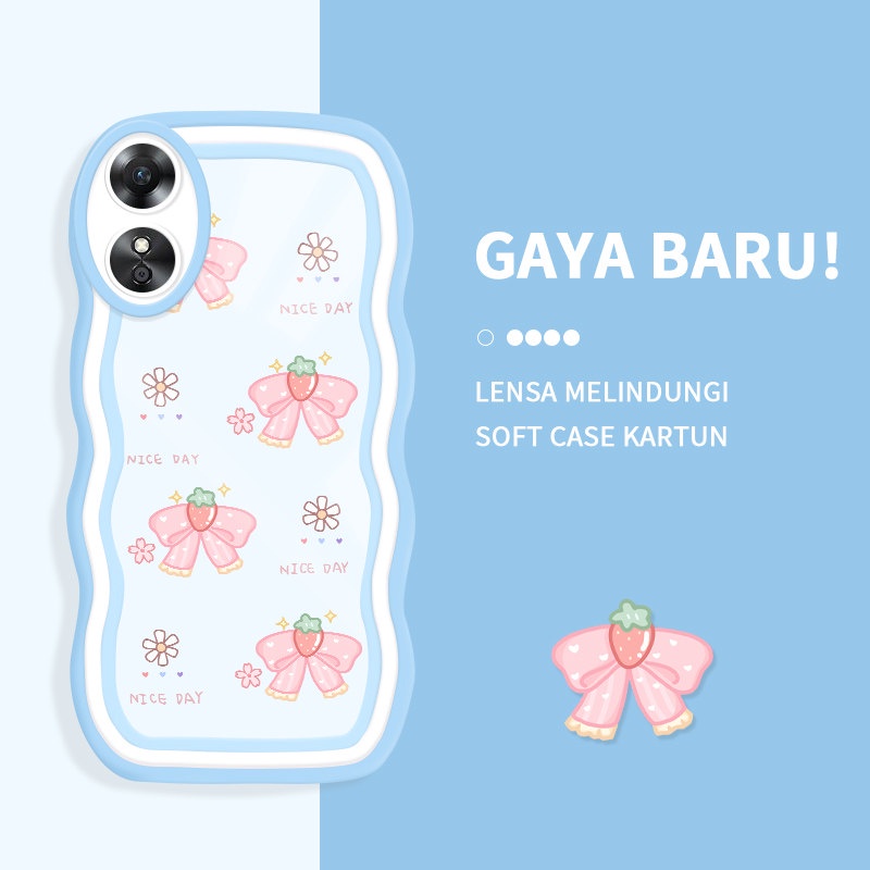 Casing Ponsel untuk OPPO A17K A1K A31 A33 2020 A32 A35 A36 A37F A39 Case Kartun Lucu Beruntung Berwa