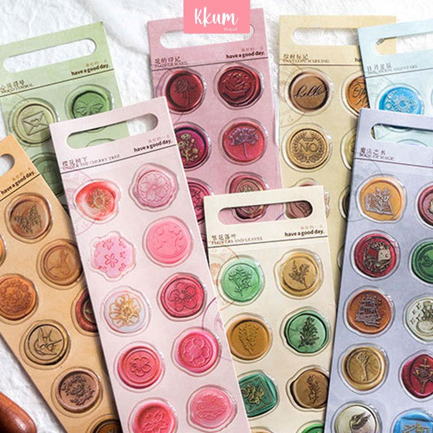 

Terlaris Seal Wax Stampt Stiker/ Seal Wax Coin/ Sticker Lilin Aesthetic