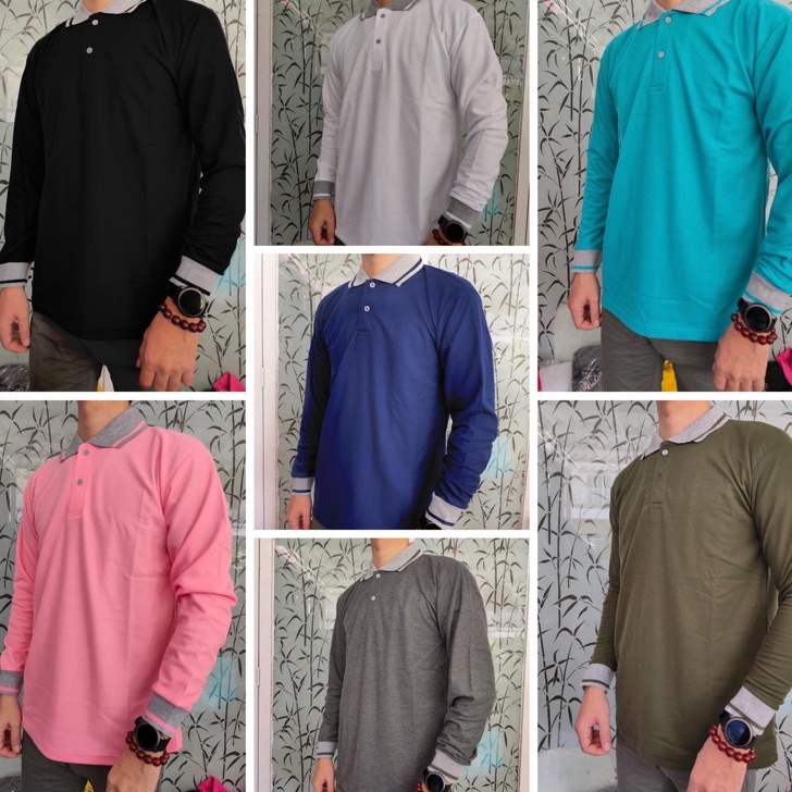 id9q4Pe Kaos Polo Kerah Lengan Panjang M,L,XL,XXL,XXXL / Polo / Kaos Polo / Kerah Panjang / T-Shirt